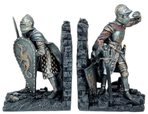 Knights Bookend Sculptural Set Statue